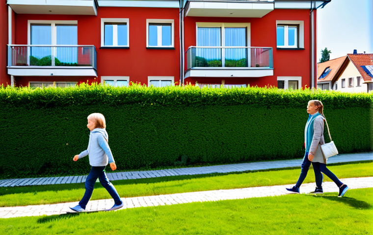 Real Estate as Inflation Hedge**
"A cozy, modern apartment building exterior in a thriving German city neighborhood, showcasing well-maintained architecture and landscaping. The scene is bathed in warm, natural sunlight, suggesting prosperity and security. People are seen walking and enjoying the neighborhood. Focus on showcasing a family-friendly environment. fully clothed, safe for work, appropriate content, family-friendly, perfect anatomy, correct proportions, natural pose, professional photography, high quality, well-formed hands, proper finger count, natural body proportions, modest clothing."
**