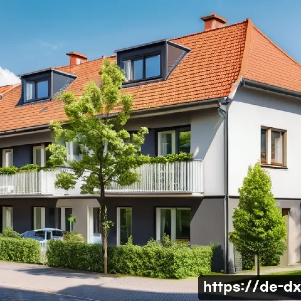인플레이션에 따른 자산 및 부채 관리 전략 - A detailed and realistic urban residential neighborhood in Germany, showing modern apartment buildin...