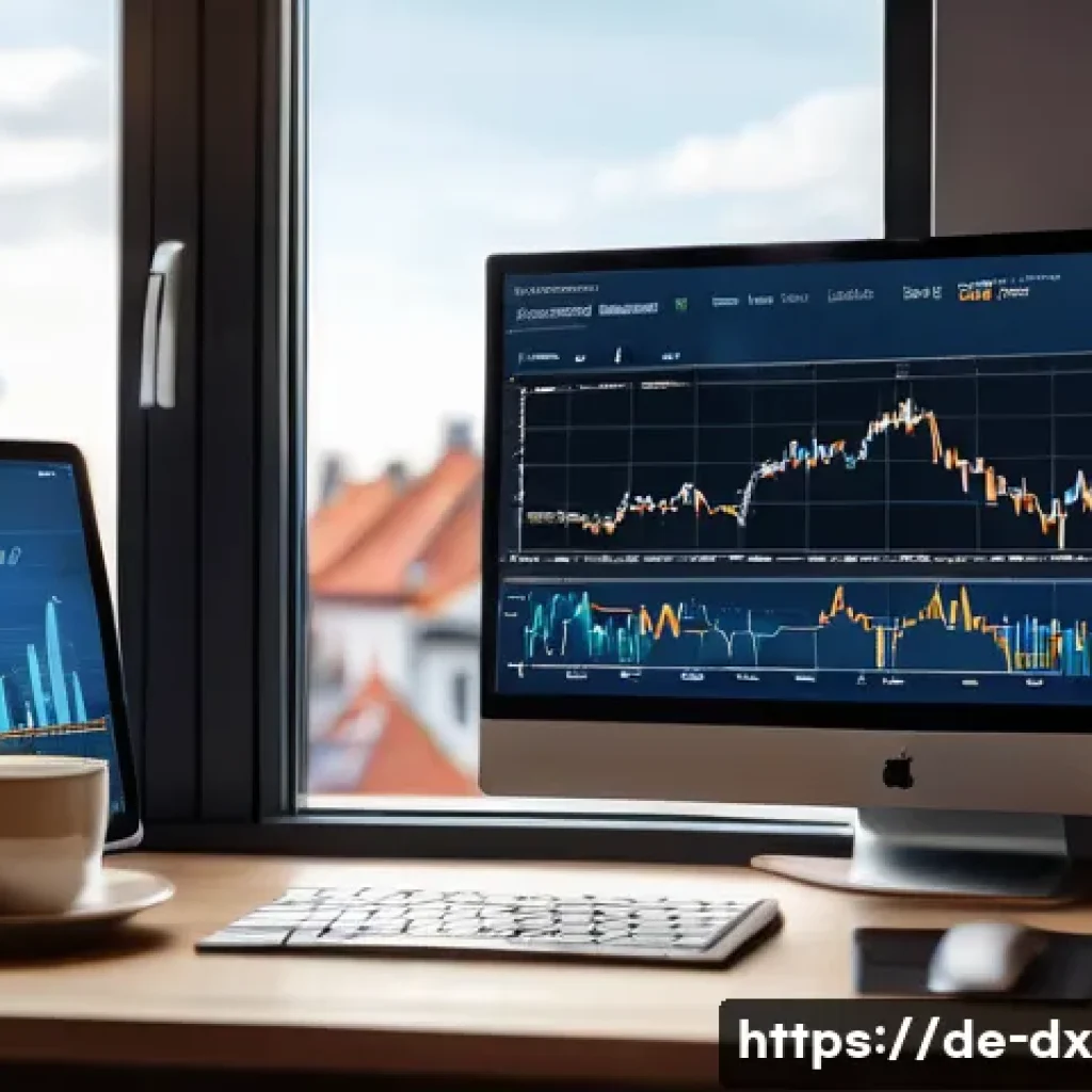 인플레이션 대비 안전한 자산 추천 - A modern German investor’s home office scene showing a detailed portfolio analysis on a large monito...