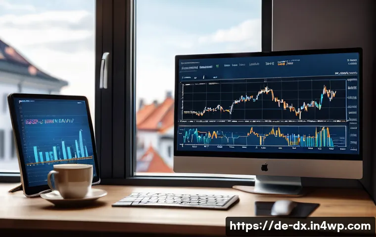 인플레이션 대비 안전한 자산 추천 - A modern German investor’s home office scene showing a detailed portfolio analysis on a large monito...