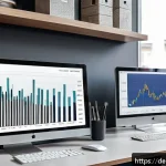 Home 23 인플레이션 대비 자산 보호를 위한 재무 계획 - A sophisticated modern home office setting in a German urban apartment, showcasing a diverse investm...